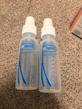 Dr. Brown's Natural Flow Baby Bottles - Clear with Blue Accents (Set of 2)